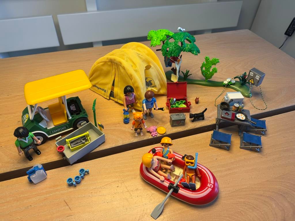 Playmobil Camping Set met Tent, Auto en Raft, Ophalen of Verzenden, Gebruikt