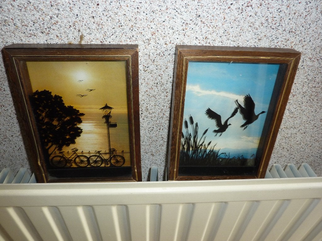 2 oude schilderijtjes met diepgang, Ophalen of Verzenden