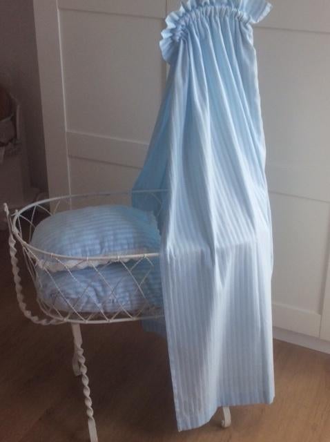 SCHOMMELWIEG POPPEN ANTIEK MET BEKLEDING EN DEKBEDJE € 60.00, Ophalen, Zo goed als nieuw, Babypop