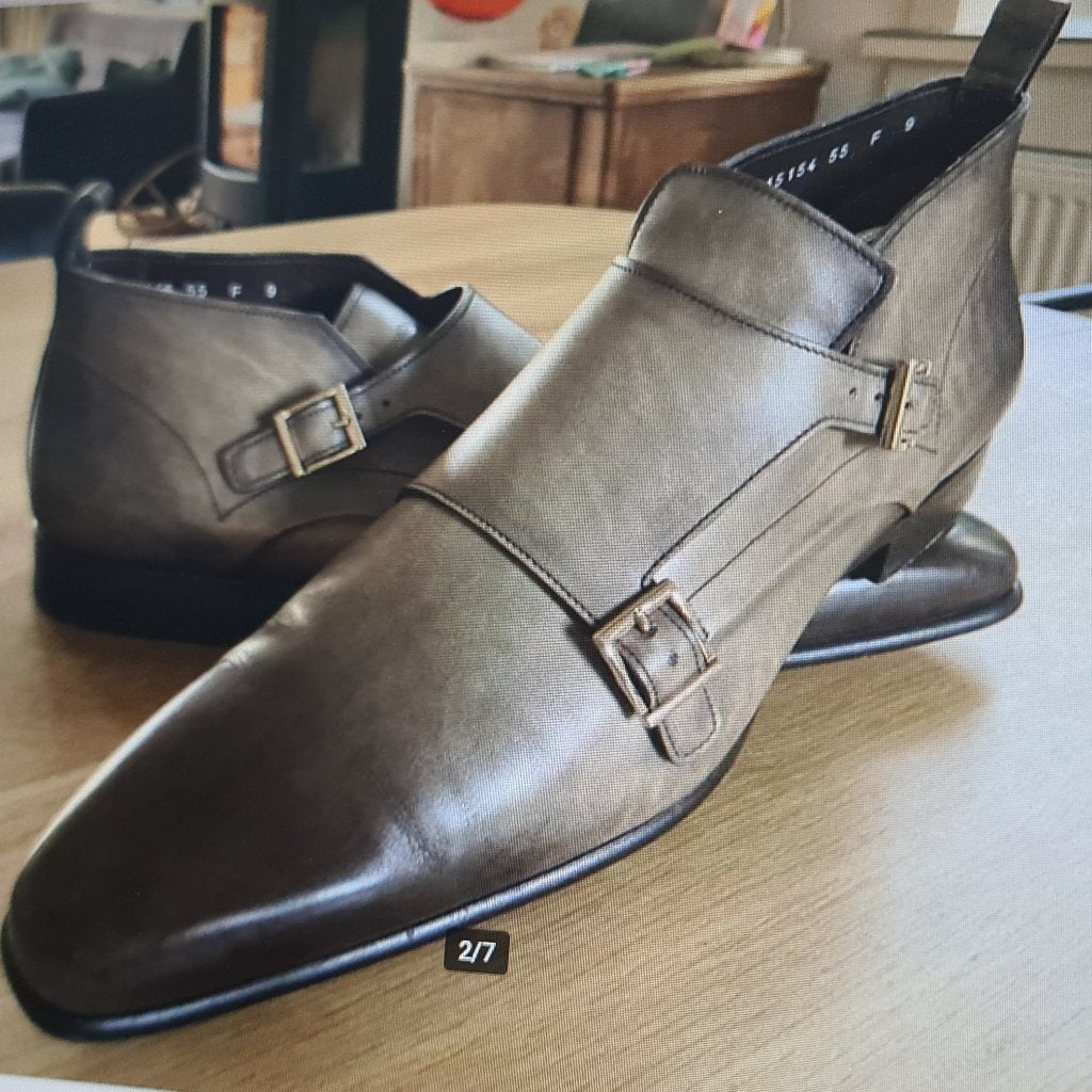 Santoni half hoog met 2 gesp en muis kleur maat 43, Overige kleuren, Verzenden, Santoni, Gespschoenen