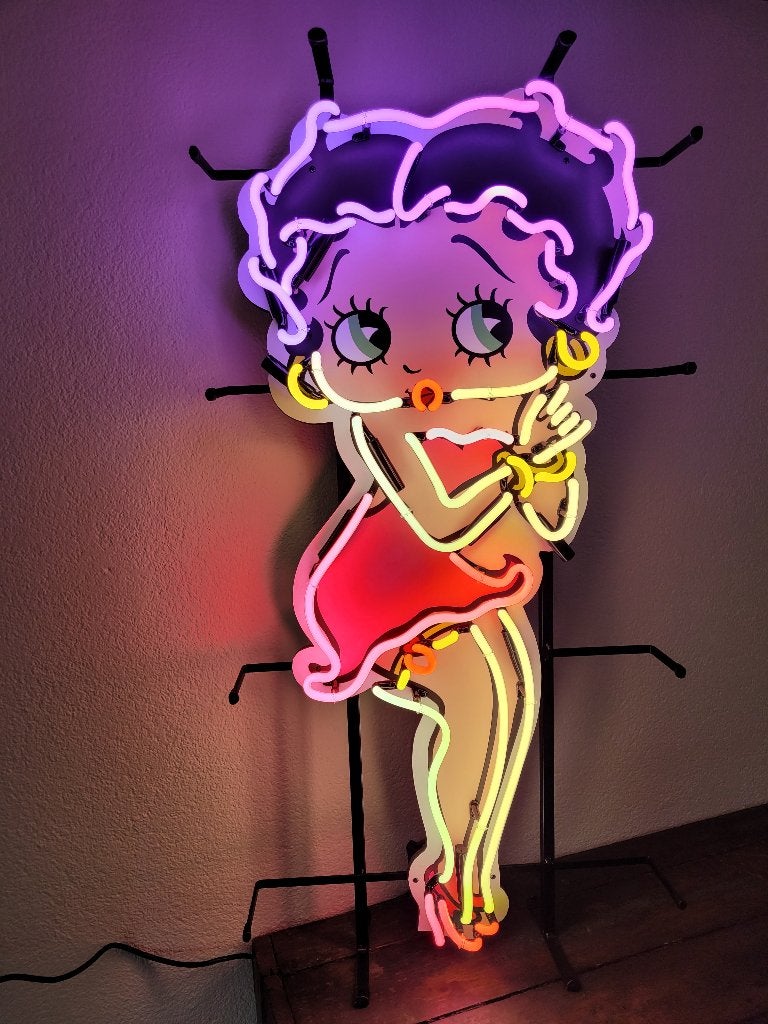 Betty Boop neon lamp div. neonverlichting sixties fifties, Ophalen, Zo goed als nieuw, Lichtbak of (neon) lamp