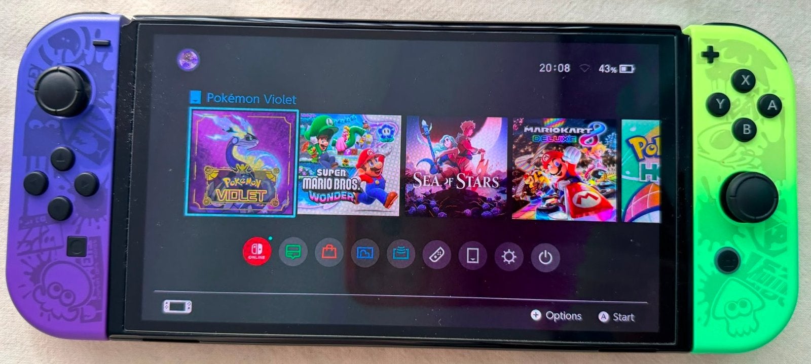 Nintendo Switch OLED Splatoon 3 Edition (zonder oplaadkabel), Ophalen of Verzenden, Zo goed als nieuw, Met 1 controller, Switch OLED