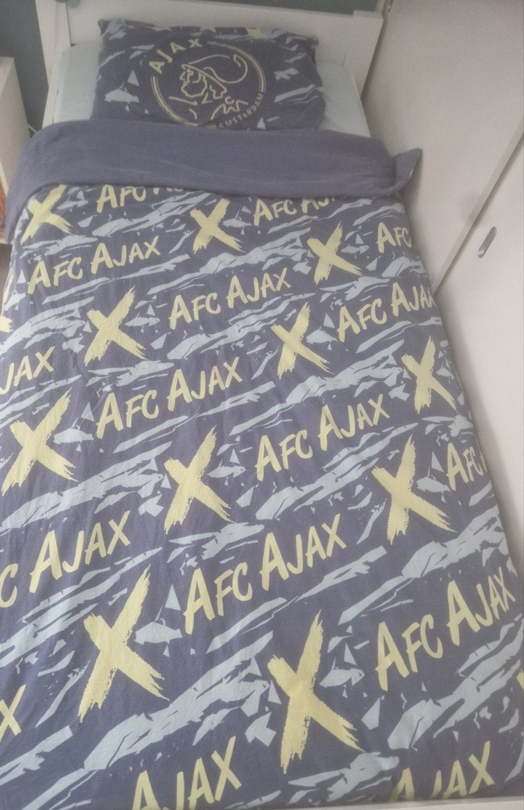Ajax dekbedovertrek eenpersoons, Ophalen of Verzenden, Gebruikt, Eenpersoons, Dekbedovertrek