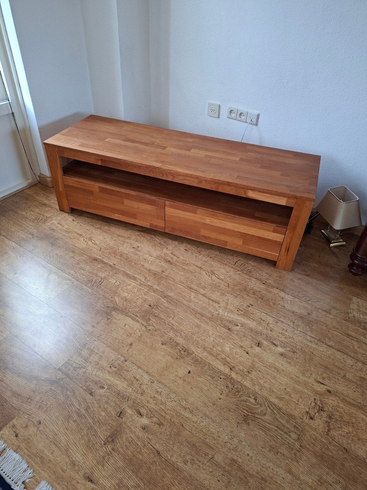 Houten tv- meubel., Huis en Inrichting, Ophalen, Gebruikt, 100 tot 150 cm, Minder dan 100 cm