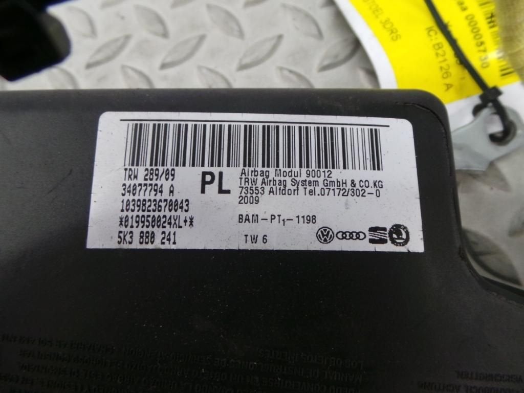 VOLKSWAGEN GOLF 5K1 AIRBAG LINKS 2009, Auto-onderdelen, Ophalen of Verzenden, Gebruikt, ARN erkend