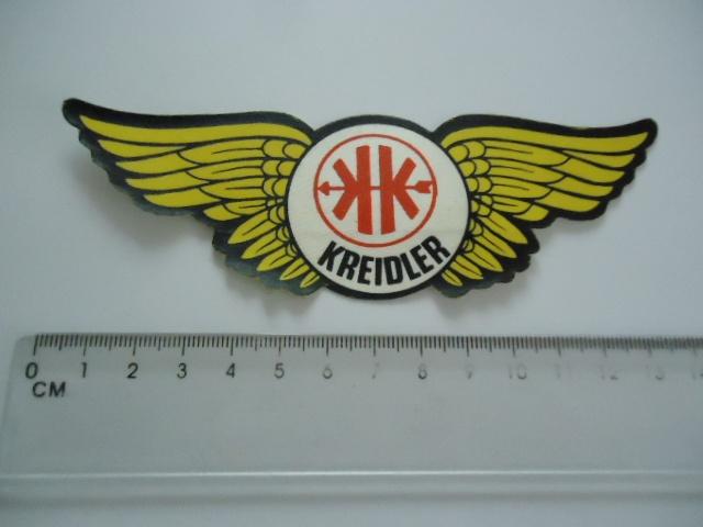 sticker oud Kreidler wings vleugel brommer bromfiets retro, Verzamelen, Stickers, Verzenden, Zo goed als nieuw, Bedrijf of Vereniging
