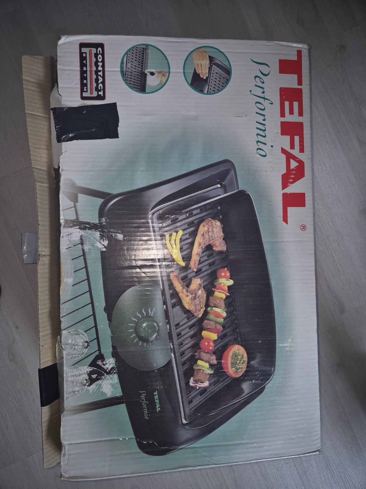 Tefal Performio Contact Grill /electrische bbq - Tafelgrill, Ophalen of Verzenden, Zo goed als nieuw, Tafelgrill