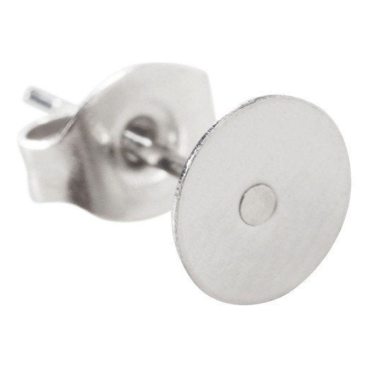 50x Blanco Oorbel Studs 8 mm met Stopper, Ophalen of Verzenden, Nieuw, Kraal