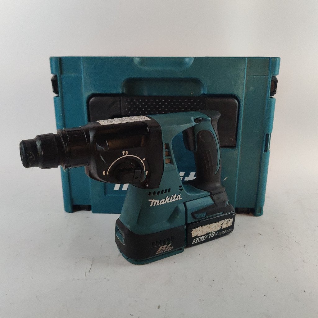 Makita DHR242 Boorhamer Body + 18v 5.0Ah Accu, Gebruikt, Ophalen of Verzenden, X, X