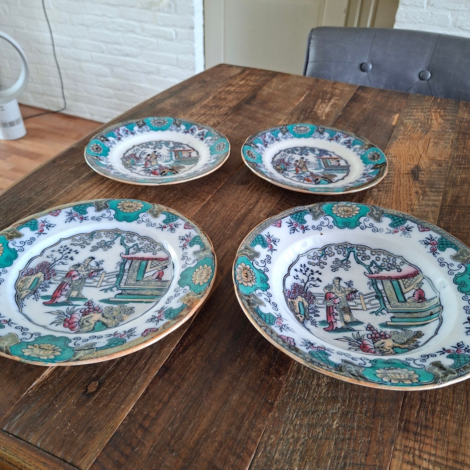 4 Canton Chinese  Borden van Boch Freses late 19e eeuw, Antiek en Kunst, Ophalen of Verzenden