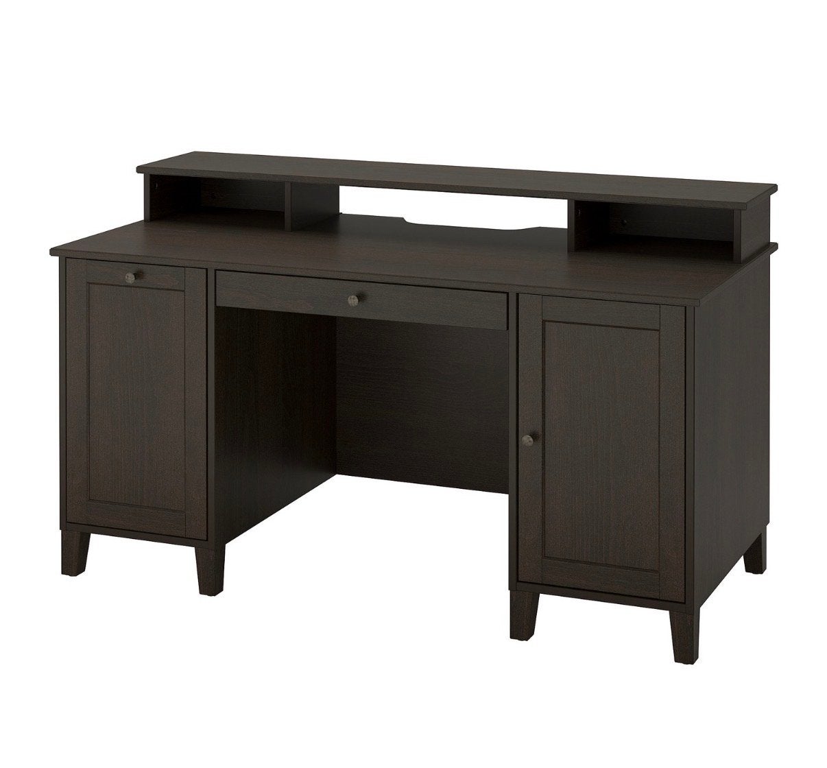 Gezocht: IKEA Idanas bureau met opbergruimte - Donkerbruin, Zwart, Gebruikt, Met lades, Spaanplaat of MDF