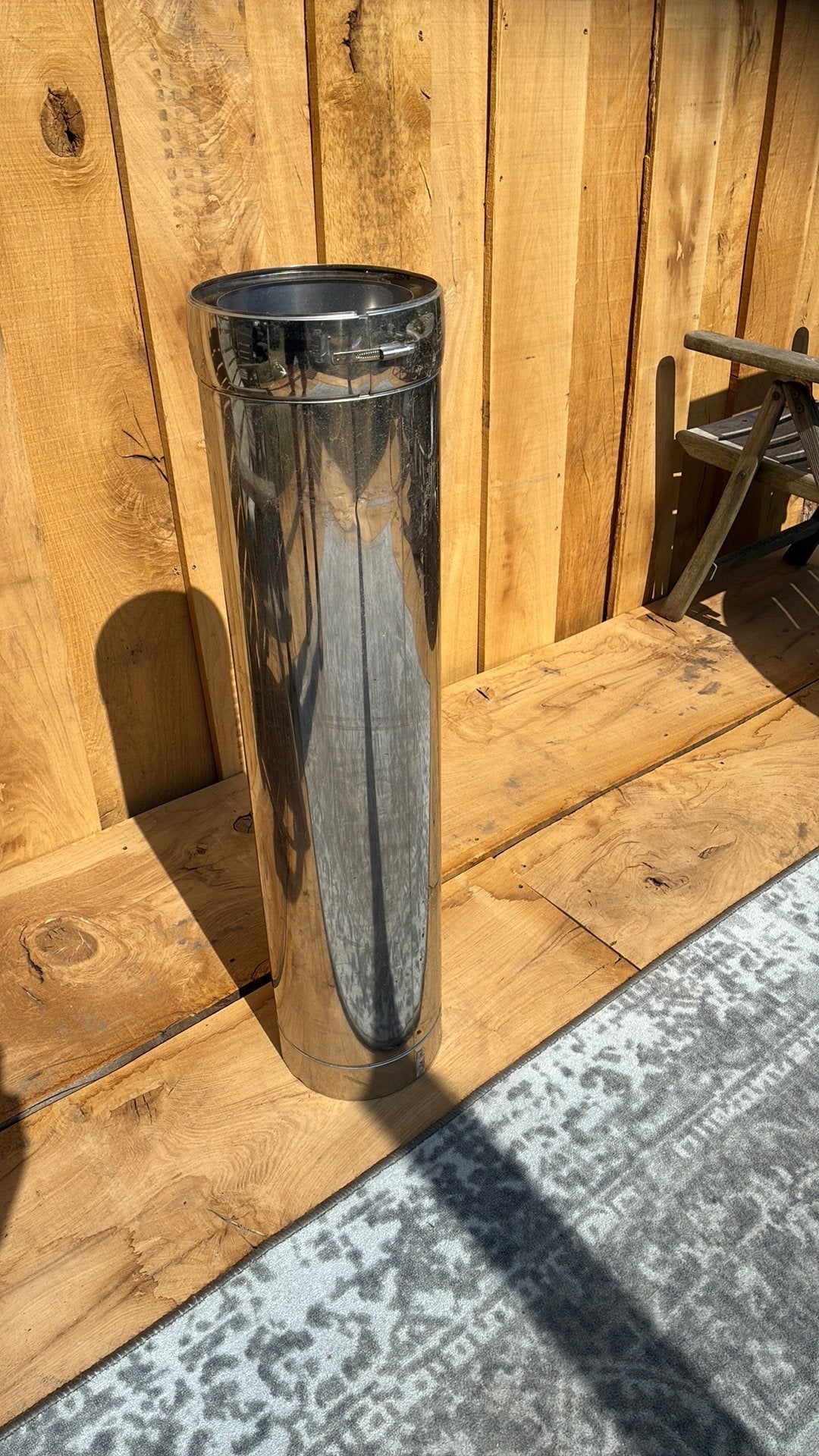 Dubbelwandige kachelpijp 100 cm | diameter 18 cm, Ophalen, Houtkachel, Zo goed als nieuw, Inbouw