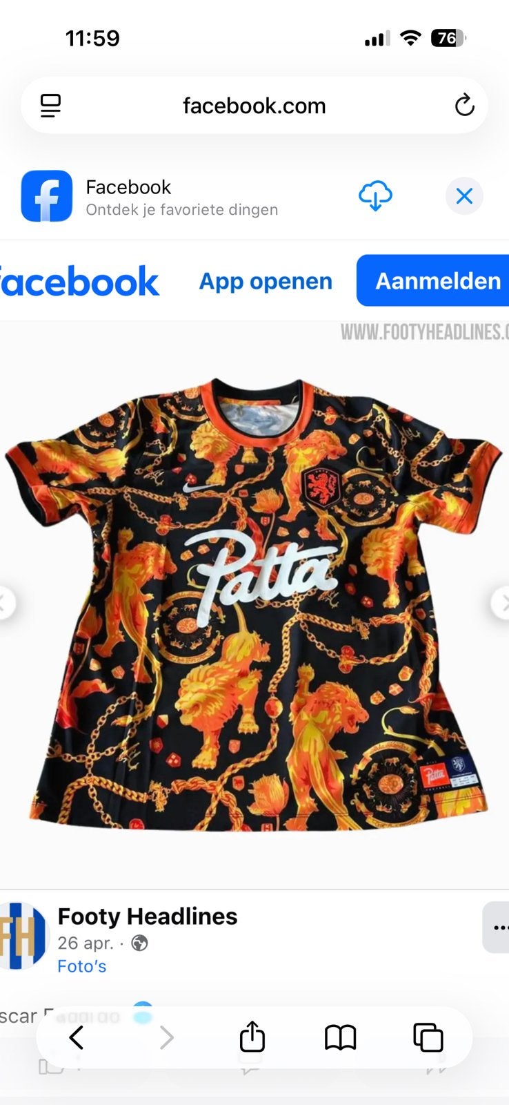 Patta x Nike x Netherlands size M, Ophalen of Verzenden, Zo goed als nieuw