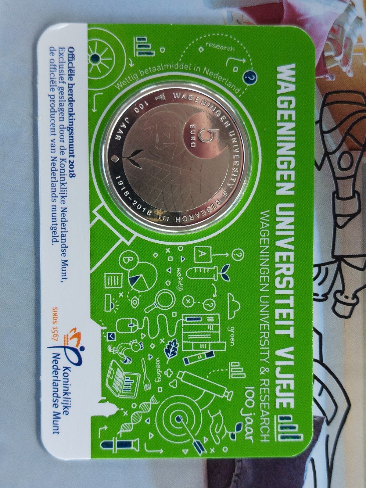 Coincard Wageningen Universiteit Vijfje 2018, Ophalen of Verzenden
