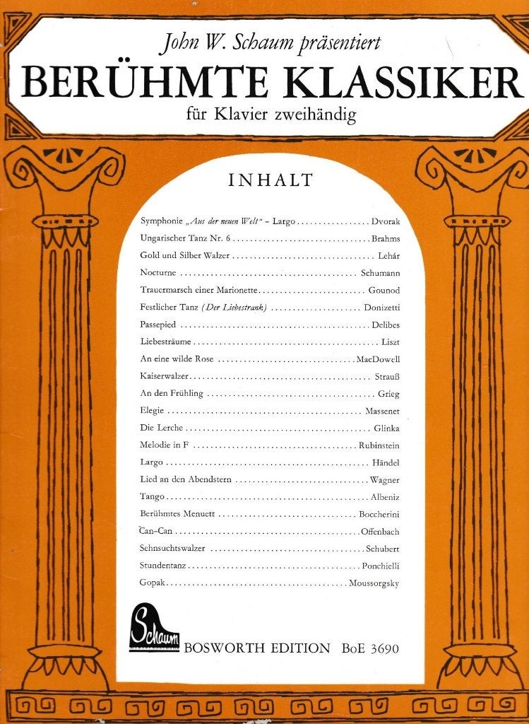 John W.Schaum - BERUHMTE KLASSIKER, Ophalen of Verzenden, Gebruikt, Artiest of Componist, Populair