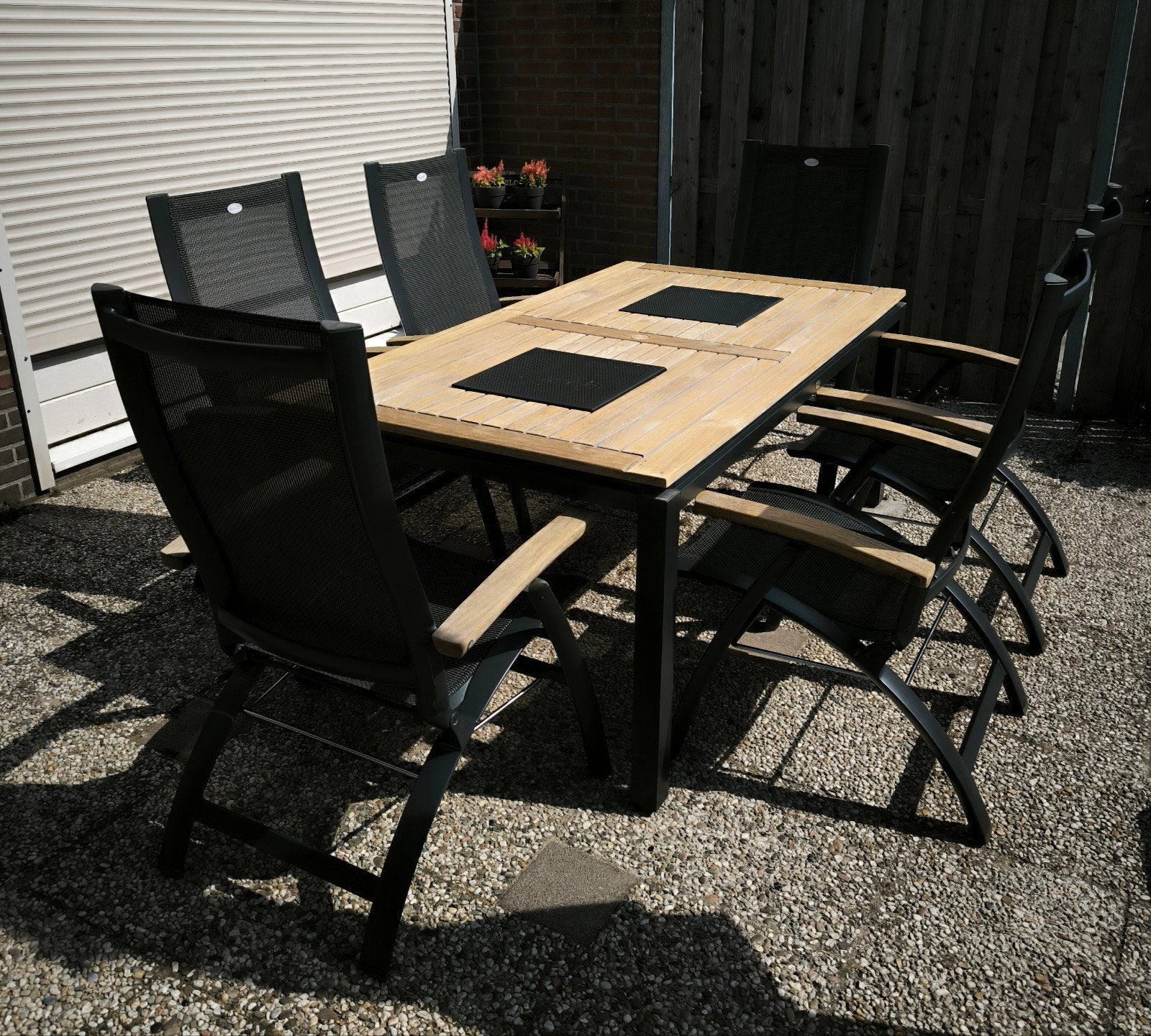 6 persoons Hartman Primo/DaVinci tuinset., Ophalen, Gebruikt, 6 zitplaatsen, Aluminium