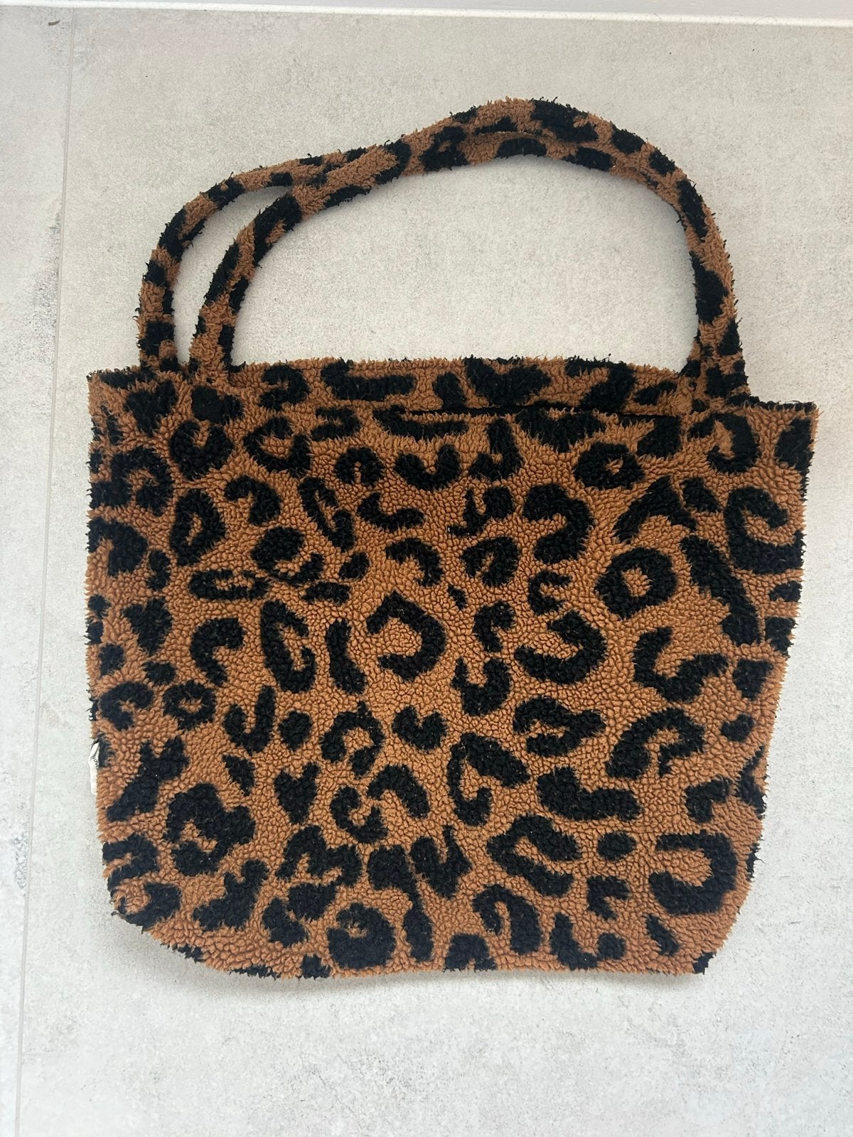 Studio Noos teddy shopper tas met luipaardprint, Ophalen of Verzenden, Zo goed als nieuw, Bruin, Shopper