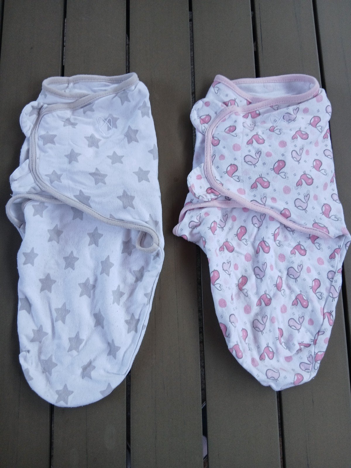 2x Bakerzakken - Sterren en Vogeltjes, Kinderen en Baby's, Dekens, Slaapzakjes en Inbakerproducten, Roze, Ophalen of Verzenden