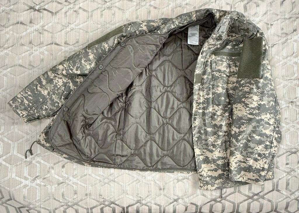 US Army ACU Uniform Set Veldjas met voering & Broek, Ophalen, Landmacht, Amerika, Embleem of Badge