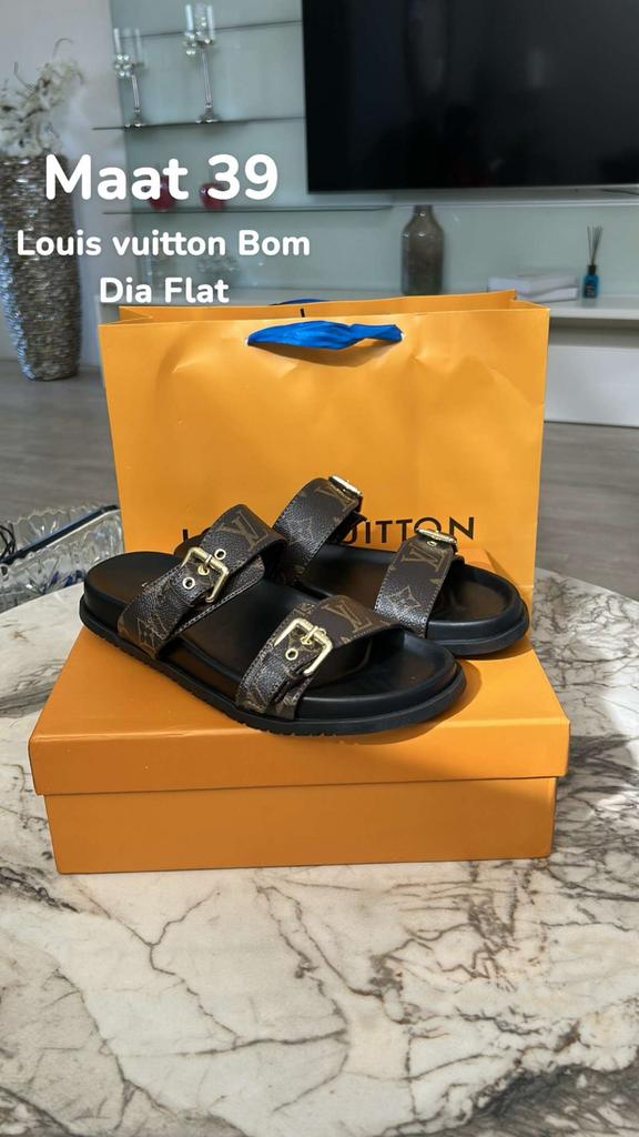 Louis Vuitton Bom Dia Flat Sandalen Maat 39, Ophalen of Verzenden, Nieuw, Bruin, Sandalen of Muiltjes