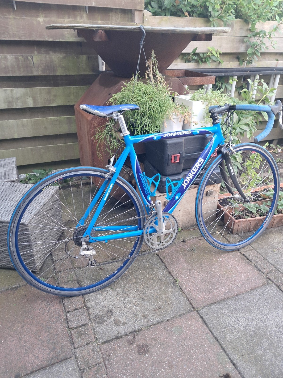 Jonkers racefiets - Blauw, gebruikt, 28 inch, Gebruikt, 10 tot 15 versnellingen, Aluminium