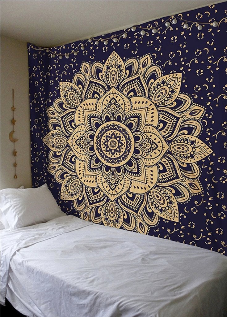 Blauwe Mandala Wandkleed 3D Wand Kleed Muurkleed Lotus India, Verzenden, Nieuw, Wandkleed