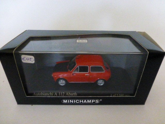 Minichamps Autobianchi A 112 Abarth rood, Ophalen of Verzenden, Nieuw, Auto, MiniChamps