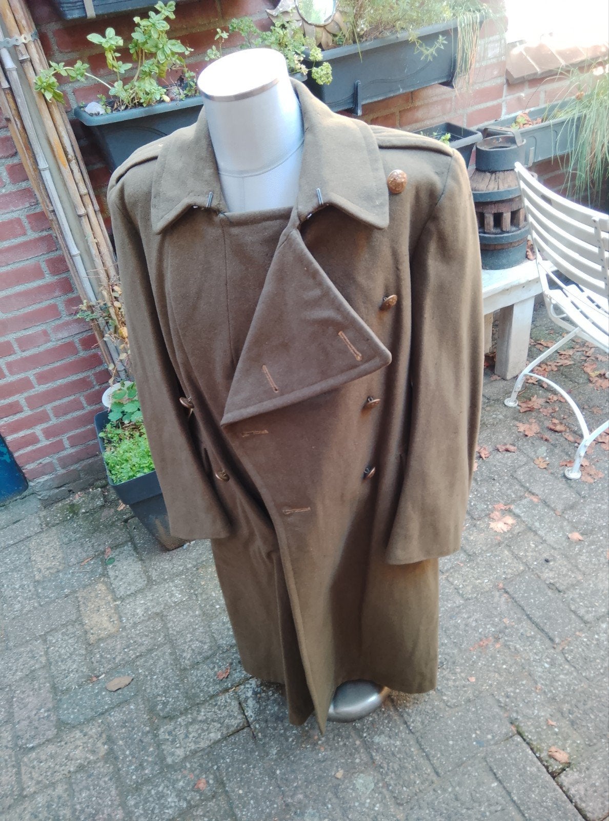 Engelse officiersjas, dubbelrij knopen, zware kwaliteit, Kleding | Heren, Ophalen, Onbekend, Overige maten, Gedragen