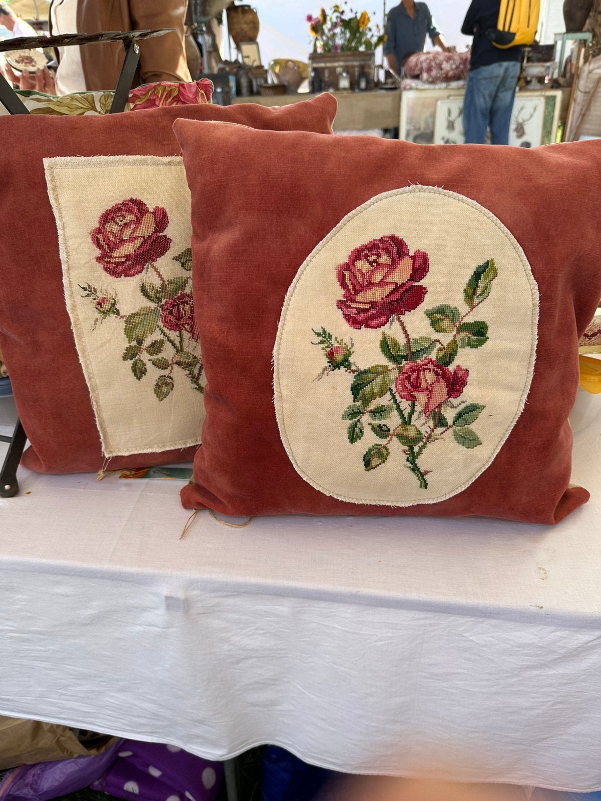 Brocante landelijke kussens, Ophalen of Verzenden, Zo goed als nieuw, Vierkant