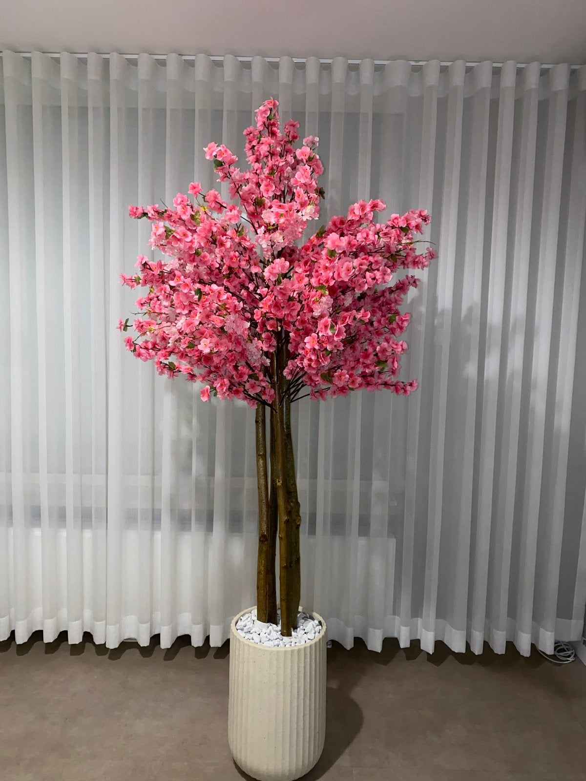 Kuntsbloesemboom roze 200 cm met echte stammen, Ophalen, Binnen, Natuurlijk materiaal, Roze