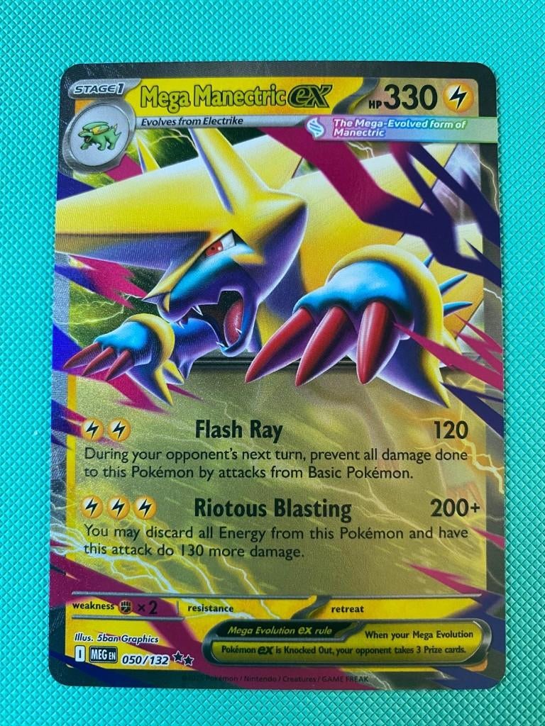 Mega Manectric EX 050/132 MEG, Ophalen of Verzenden, Nieuw, Losse kaart, Foil