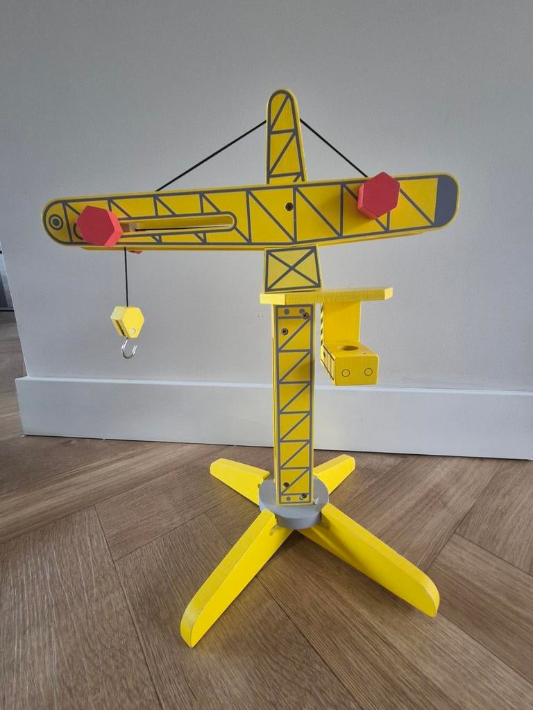 Grote houten speelgoed hijskraan, Ophalen of Verzenden