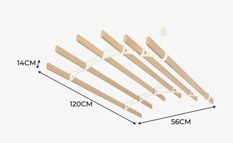 Droogrek plafond met katrol - 1,2m 6 latten, Ophalen, Nieuw