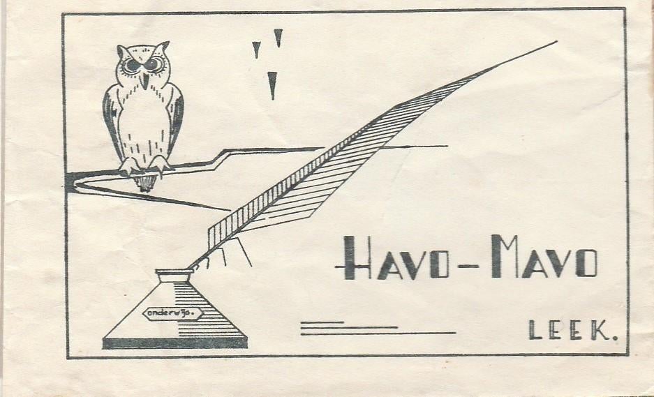 Havo Mavo Leek - uil inkt veer onderwijs inktpot, Ophalen of Verzenden