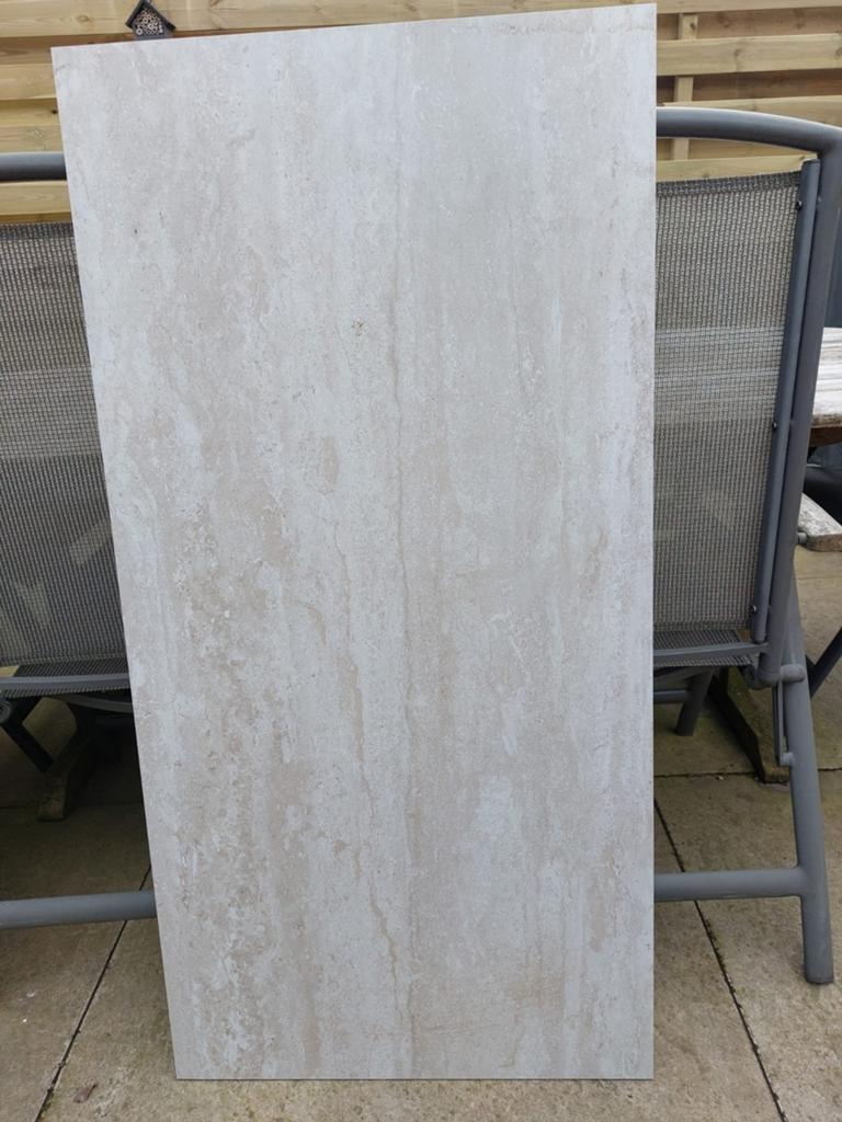 9x keramische tegels 60x120 cm - Travertin look, Ophalen, 60 cm of meer, 40 tot 60 cm, Keramiek