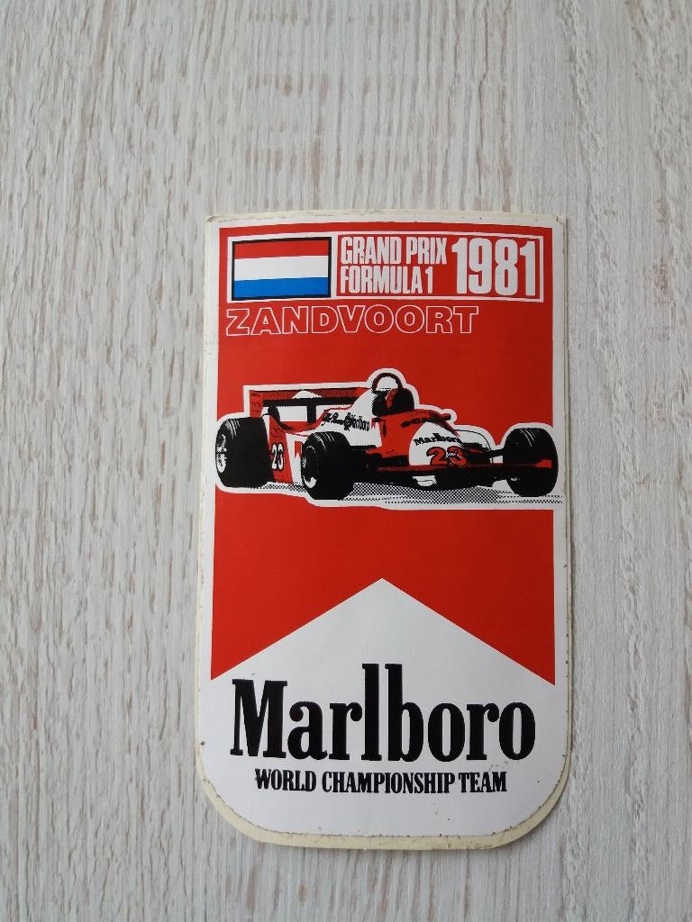 sticker Marlboro Grand Prix formula 1 ZANDVOORT 1981, Ophalen of Verzenden, Zo goed als nieuw, Sport