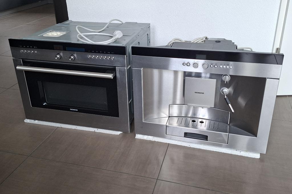 Siemens HTHB86K combi-oven magnetron + TK68E571 Koffiemach., Ophalen, 45 tot 50 cm, Gebruikt, Siemens