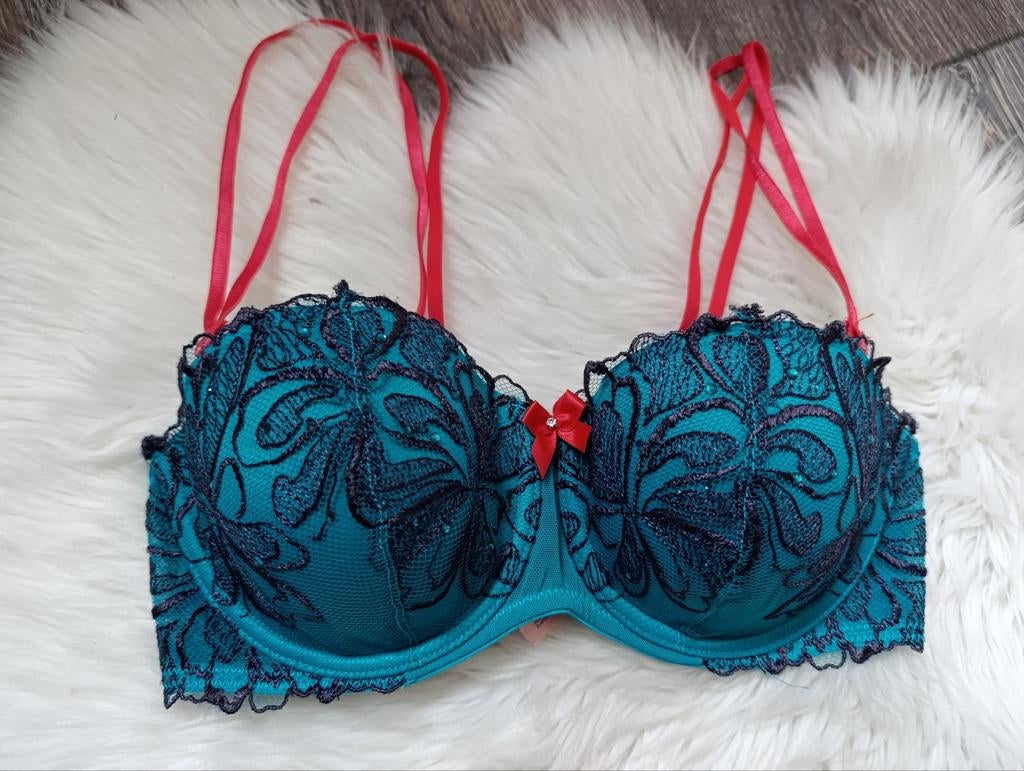 Turquoise BH maat 70D, Kleding | Dames, Ondergoed en Lingerie, Hunkemöller, Ophalen of Verzenden, Blauw, BH