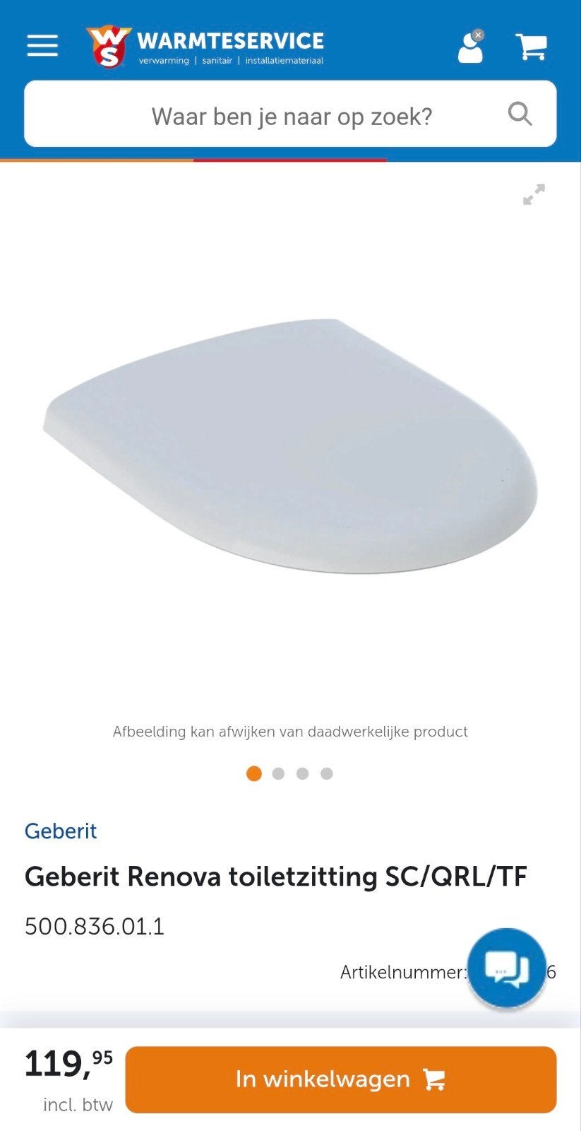 Nieuwe Geberit Renova toiletbril 500.836.01.1, Ophalen of Verzenden, Nieuw, Toilet