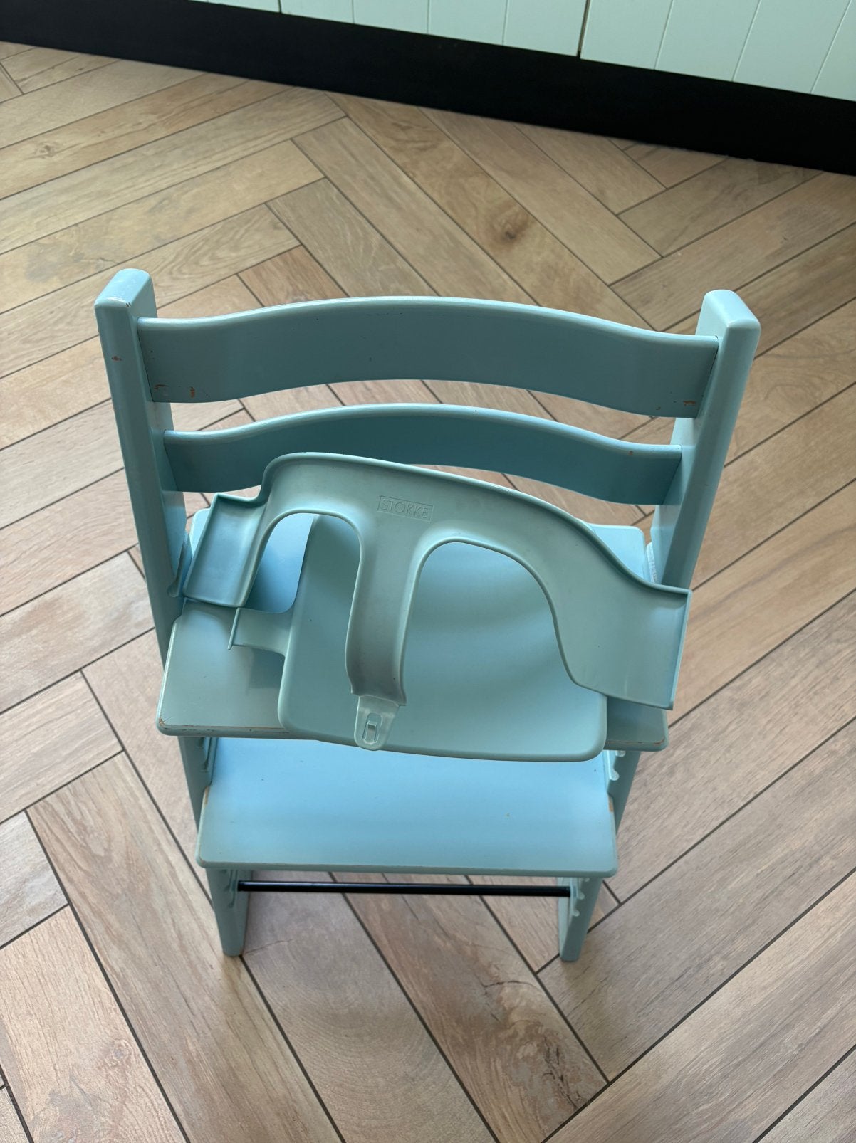Stokke trip trap mint baby set stoel kinderstoel triptrap, Kinderen en Baby's, Kinderstoelen, Ophalen, Gebruikt, Meegroeistoel