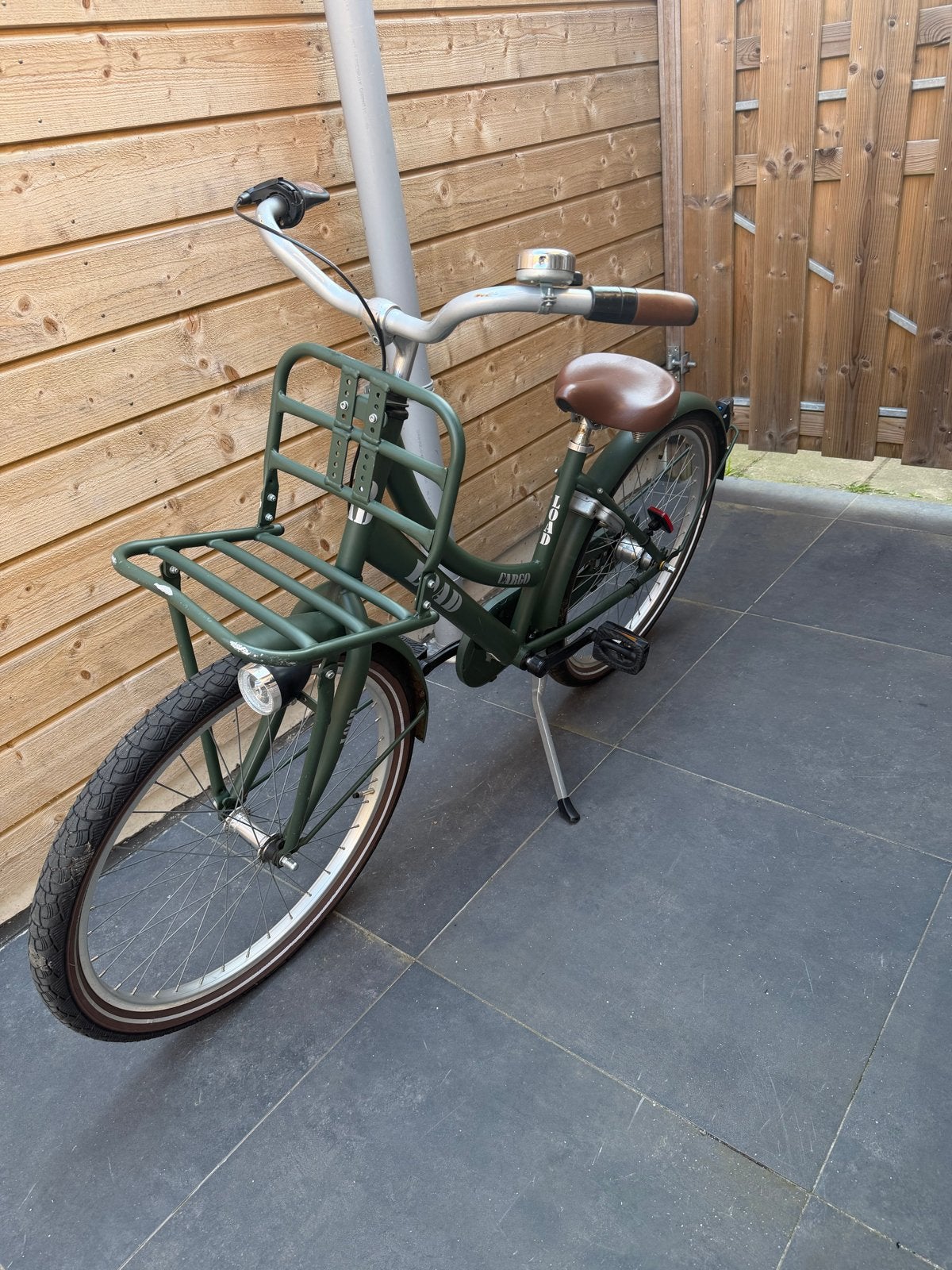 Stoere groene transportfiets met voordrager, Terugtraprem, 50 tot 53 cm, Ophalen, Overige merken