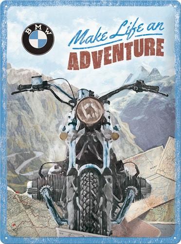 BMW Motor Adventures relief reclamebord van metaal wandbord