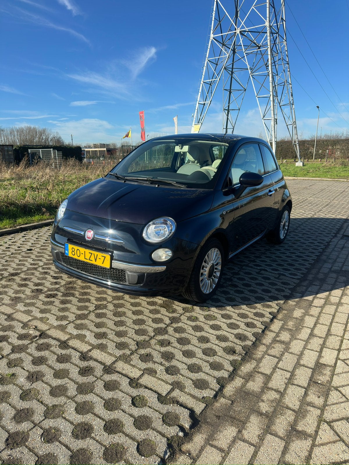 Fiat 500 1.2 AUT 2010 Donkerblauw, 1242 cc, 4 cilinders, Origineel Nederlands, Particulier