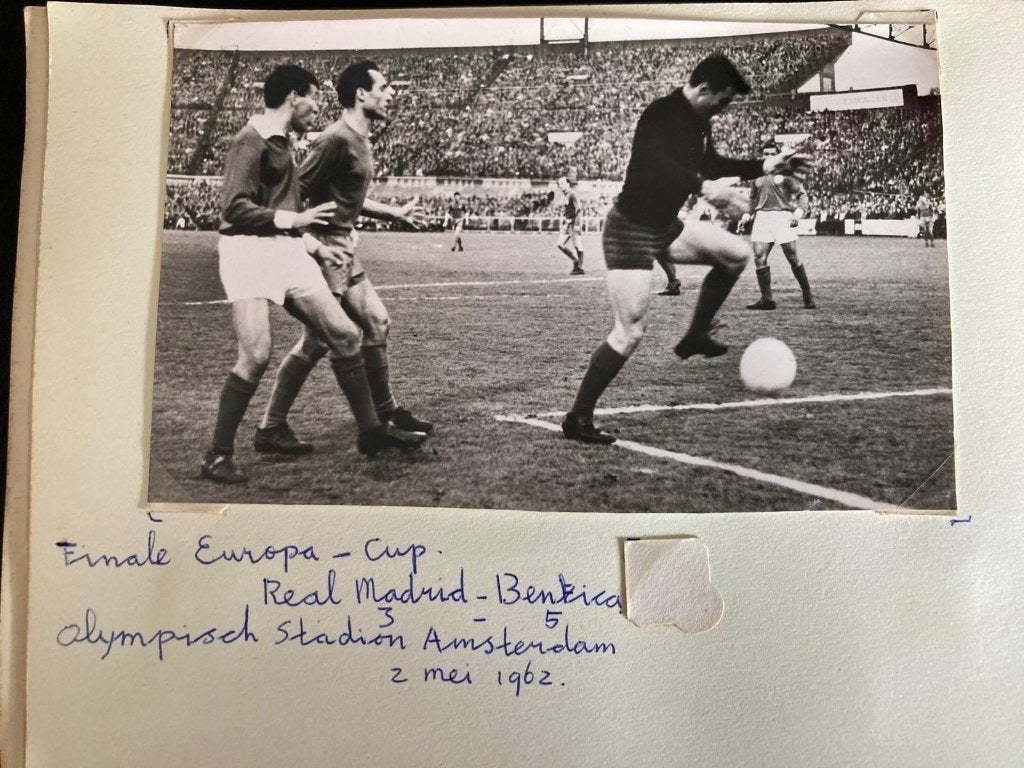 Historische kaart Europa Cup Finale R. Madrid - Benfica 1962, Verzenden, Gebruikt, Buitenlandse clubs, Poster, Plaatje of Sticker