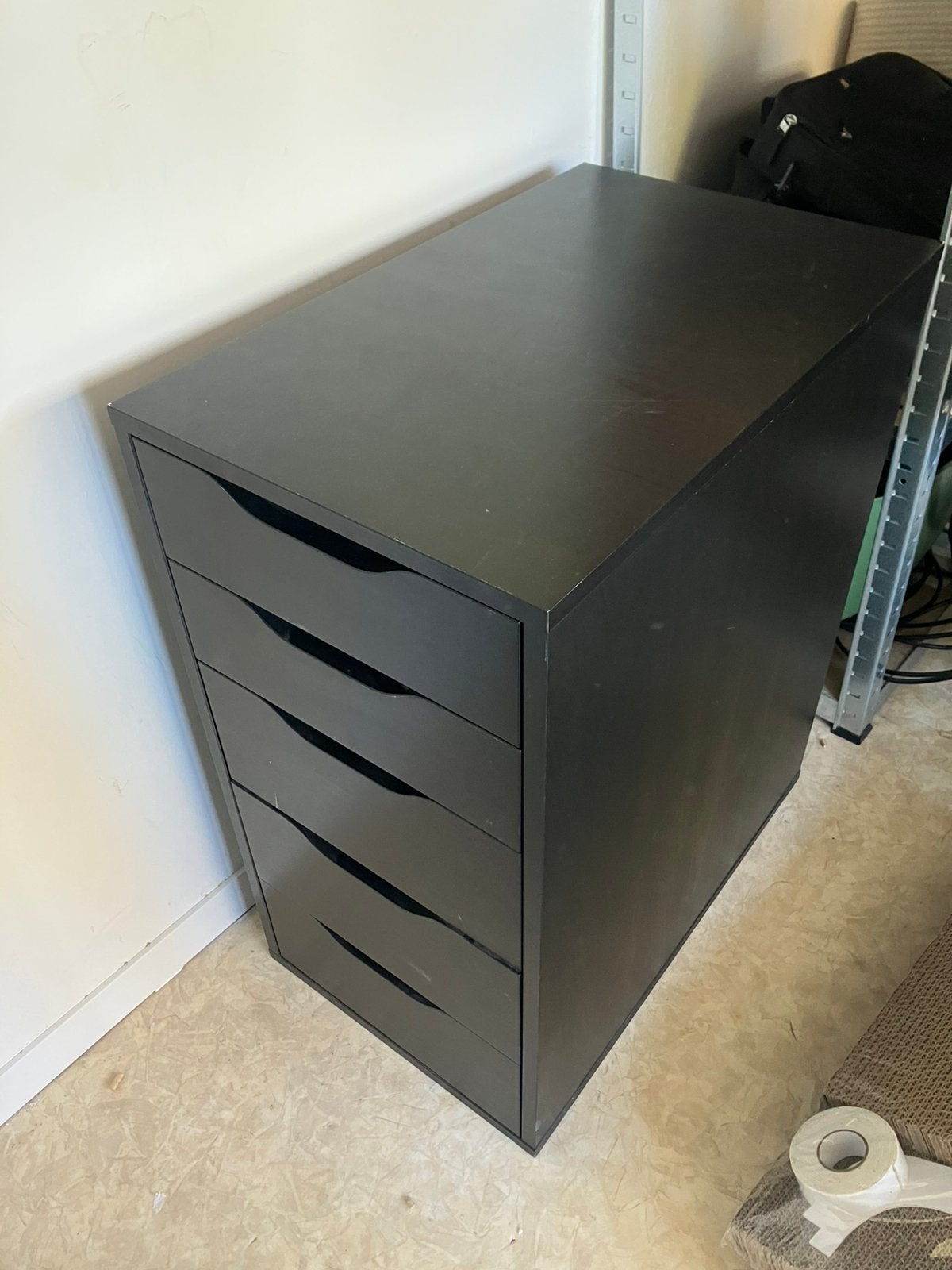 Ikea ladeblok met lades, donkergrijs / zwart, Ophalen, Minder dan 50 cm, Gebruikt, 5 laden of meer
