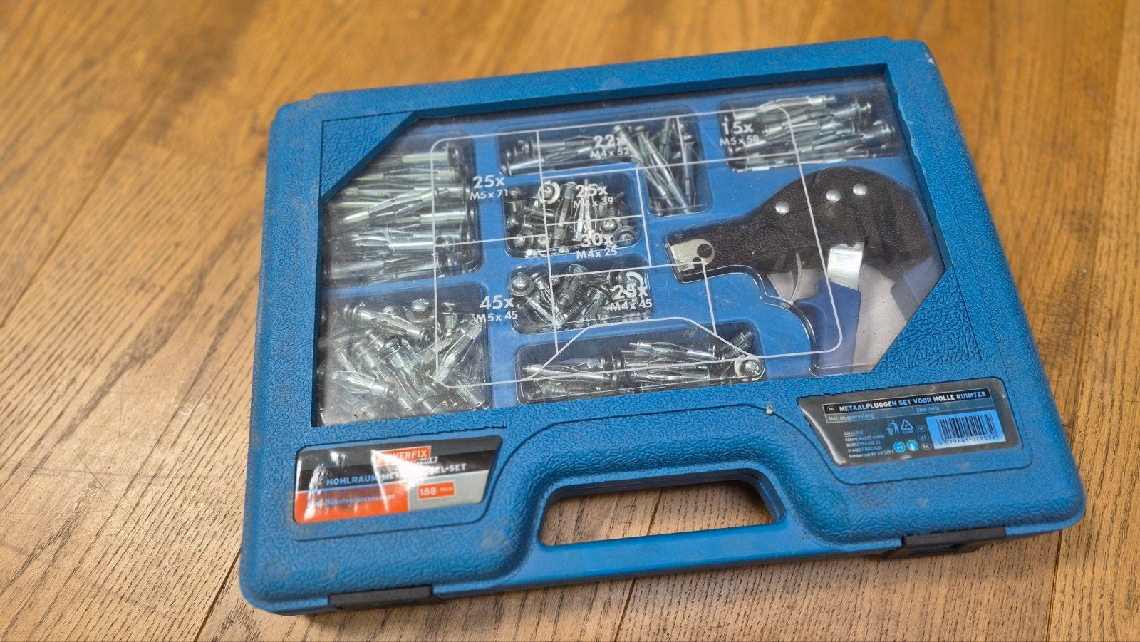 Powerfix Profi Holraum-Metalldübel-Set 188-delig, Ophalen, Zo goed als nieuw, Minder dan 50 mm, Pluggen