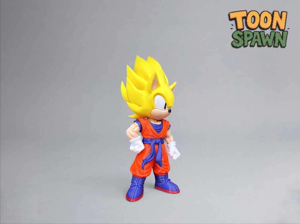 Sonic Goku – 30 cm – Super Saiyan Mash‑up Figuur, Ophalen of Verzenden, Nieuw, Overige typen