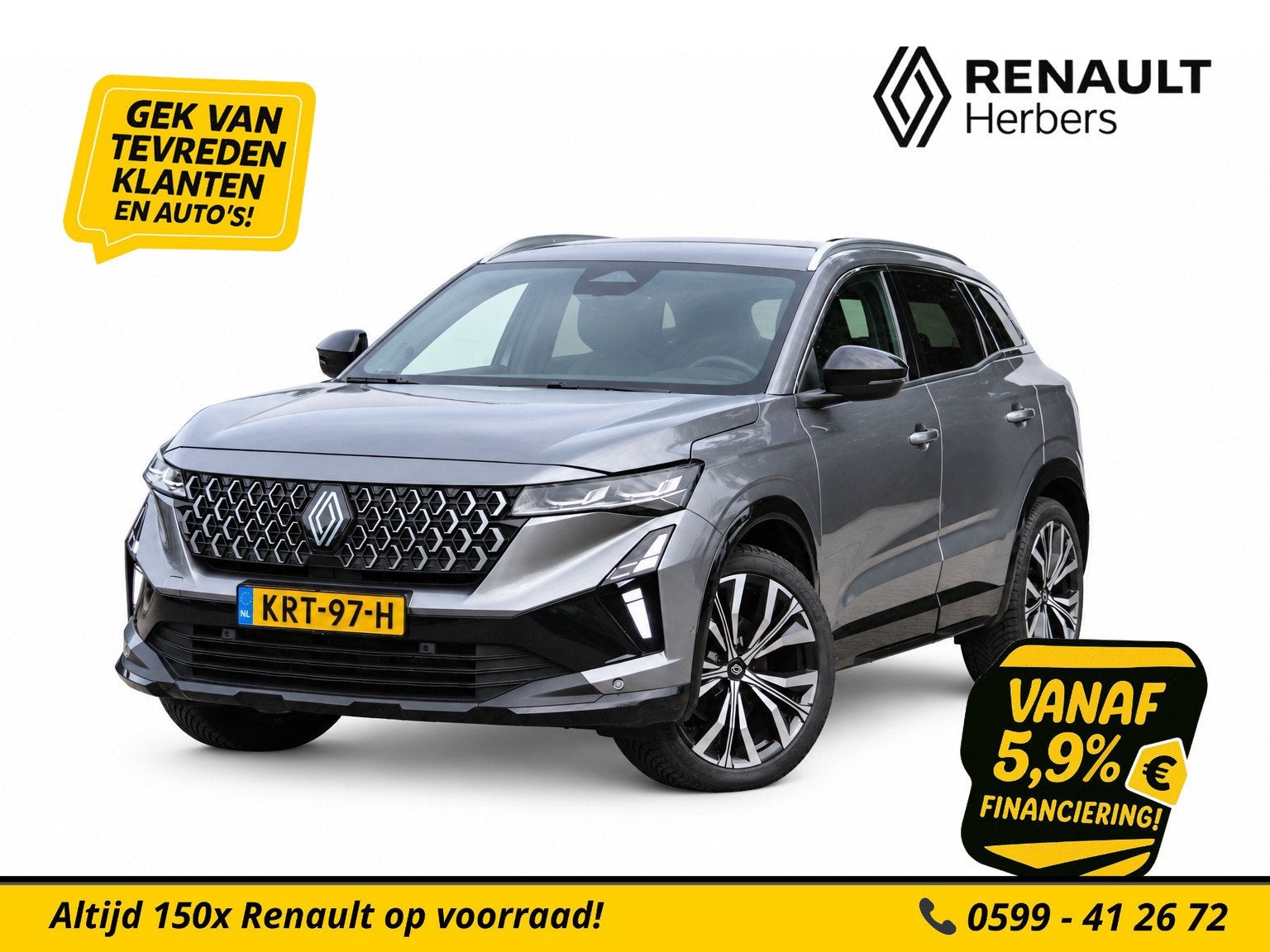 Renault Austral 1.2 E-Tech full hybrid 200 techno NIEUW MODE, Auto's, Dealer onderhouden, Gebruikt, 1199 cc, Leder en Stof