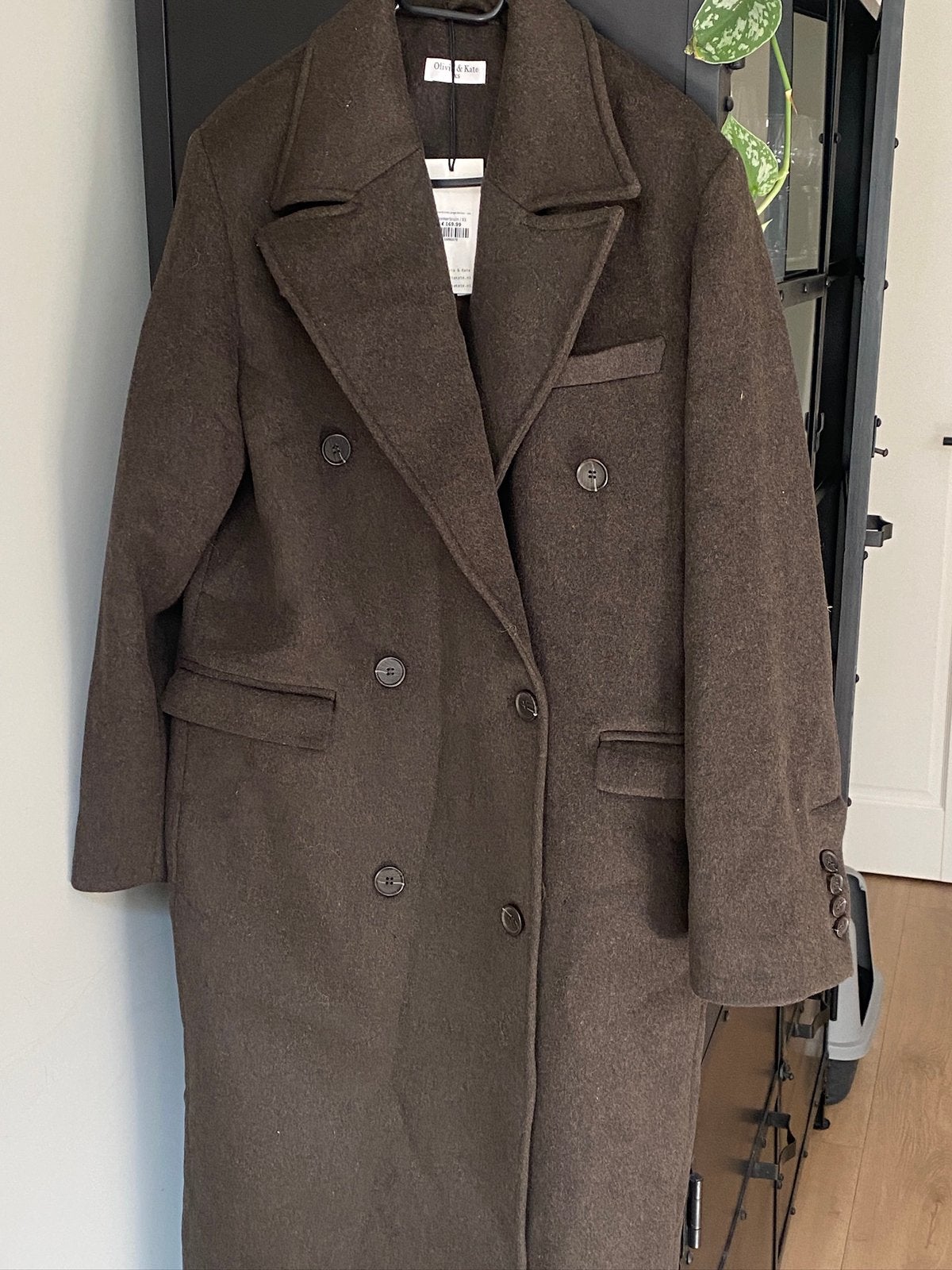 Bruine wollen mantel Nieuw Xs Olivia & Kate, Kleding | Dames, Jassen | Winter, Verzenden, Nieuw, Maat 34 (XS) of kleiner, Bruin
