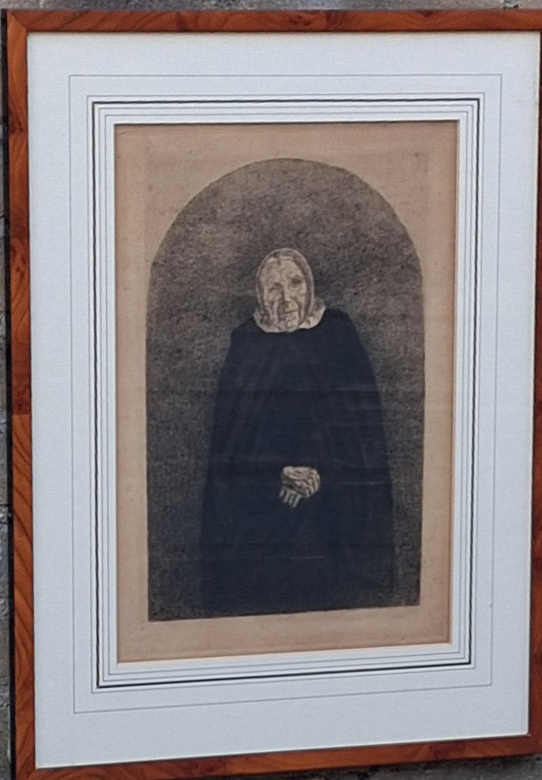 Käthe Kollwitz? Ca 1900. Ets. Sign.  41/54 cm., Ingelijst, Portret, Ophalen of Verzenden, 54 cm